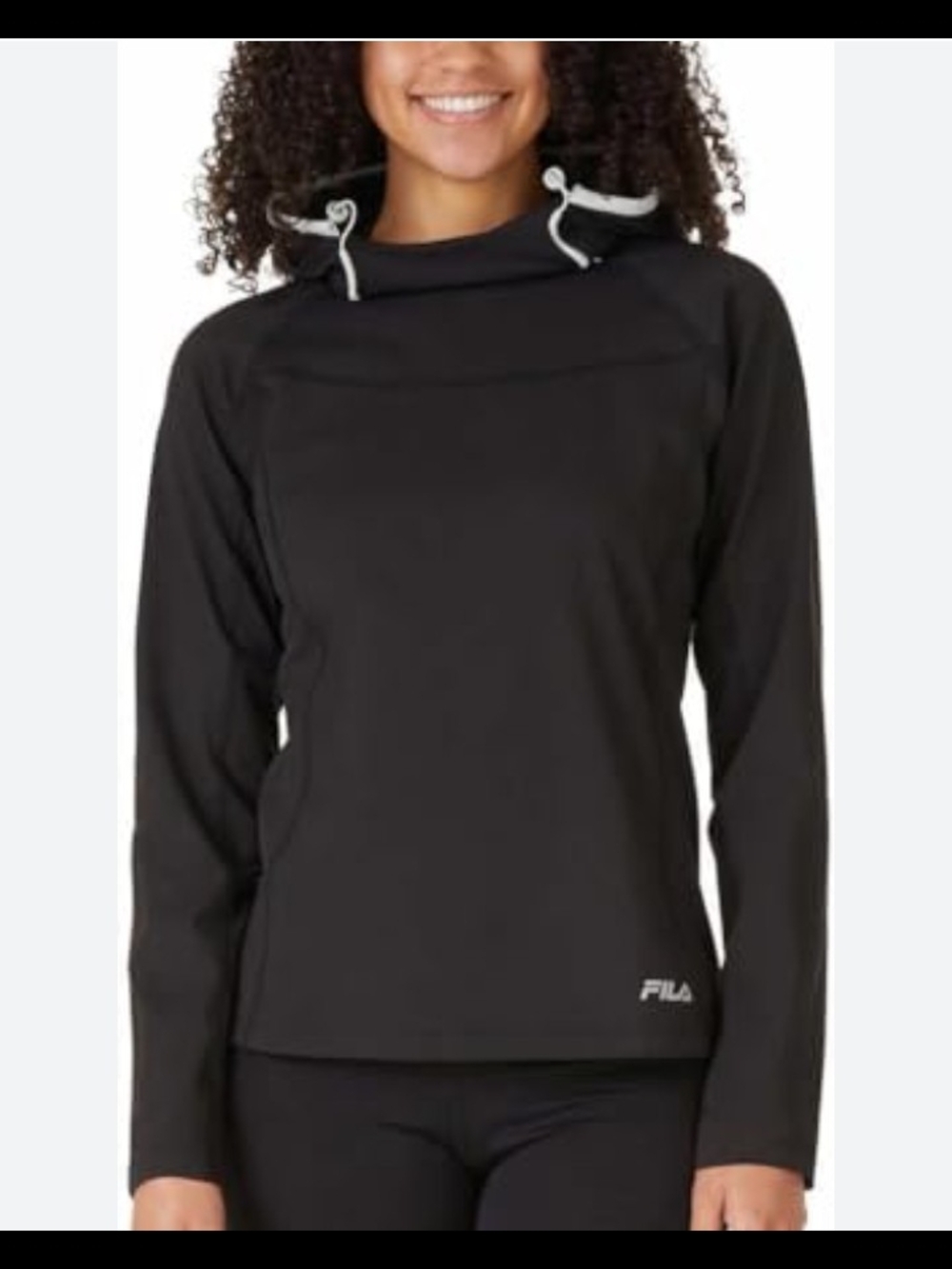 FILA Black Women's Hooded Pullover Top